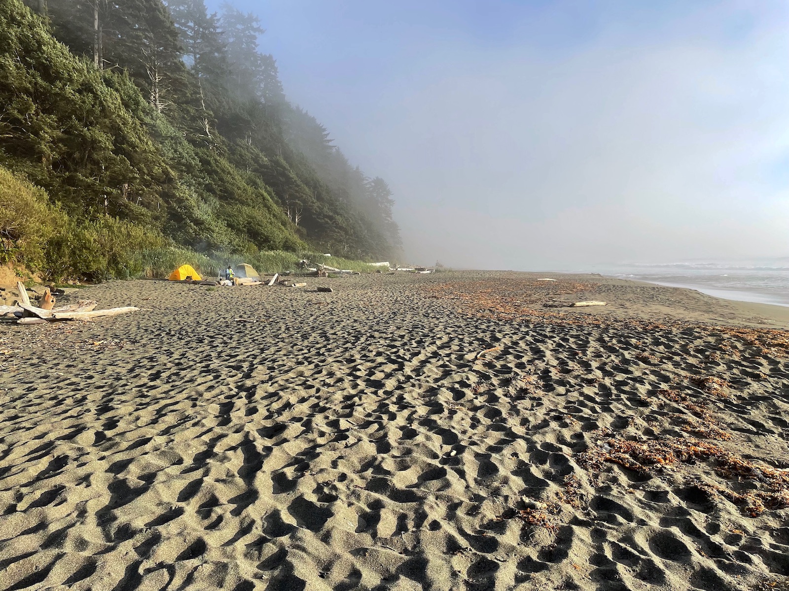 Our campsite on the Beach